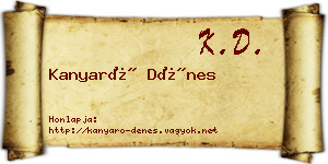 Kanyaró Dénes névjegykártya